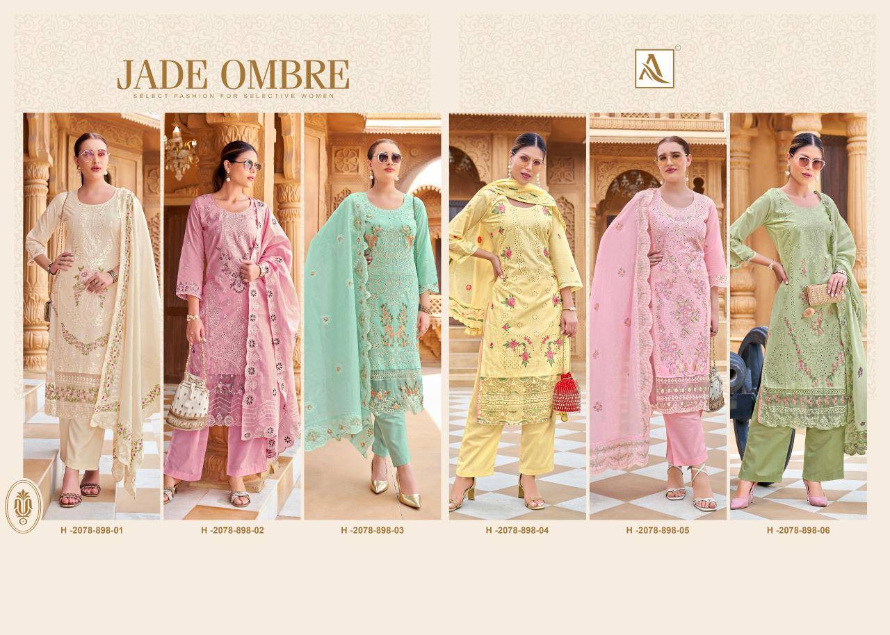 Alok suit jade ombre Wholesale dress materials online